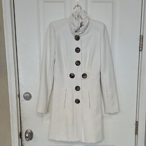 Xoxo White Peacoat with Button Detail